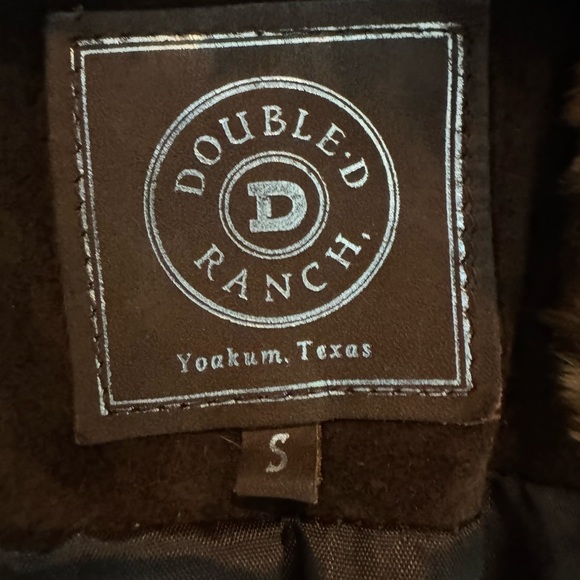 Double D Ranch Leather Suede Faux Fur Trim Jacket S Penny Lane Style - Picture 7 of 8